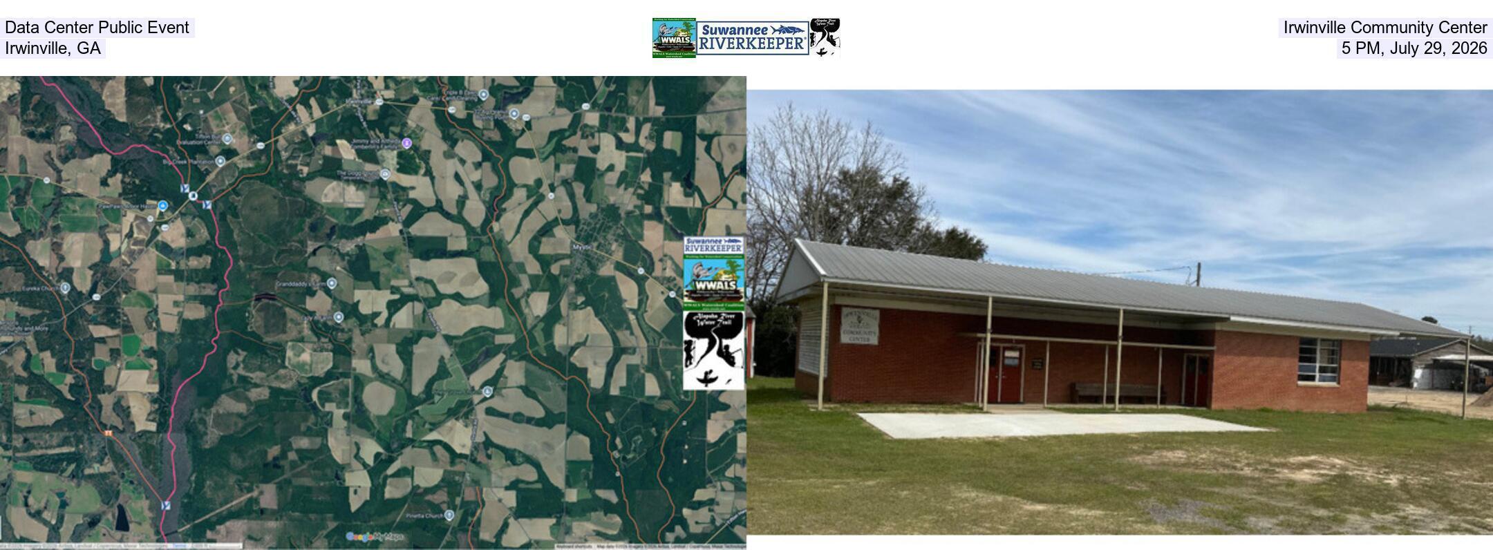 Data Center Public Event, Irwinville Community Center, Irwinville, GA, 5 PM, July 29, 2026