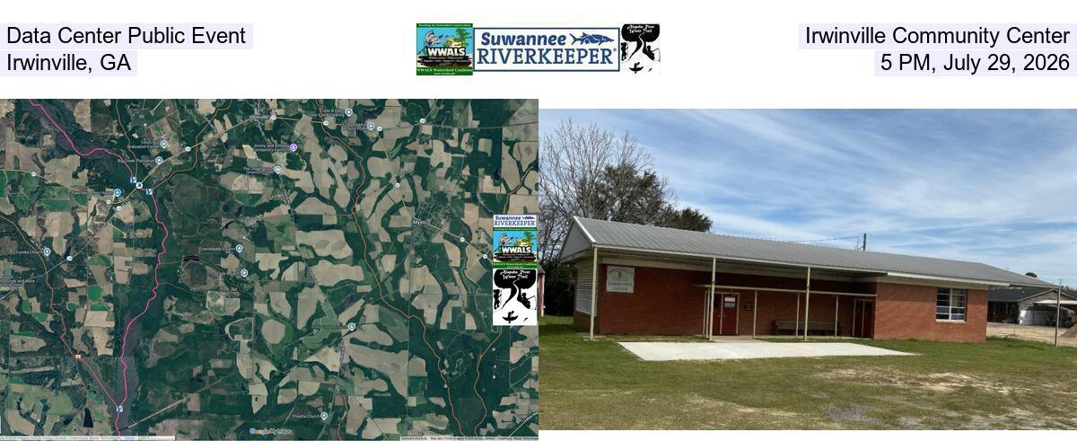 Data Center Public Event, Irwinville Community Center, Irwinville, GA, 5 PM, July 29, 2026