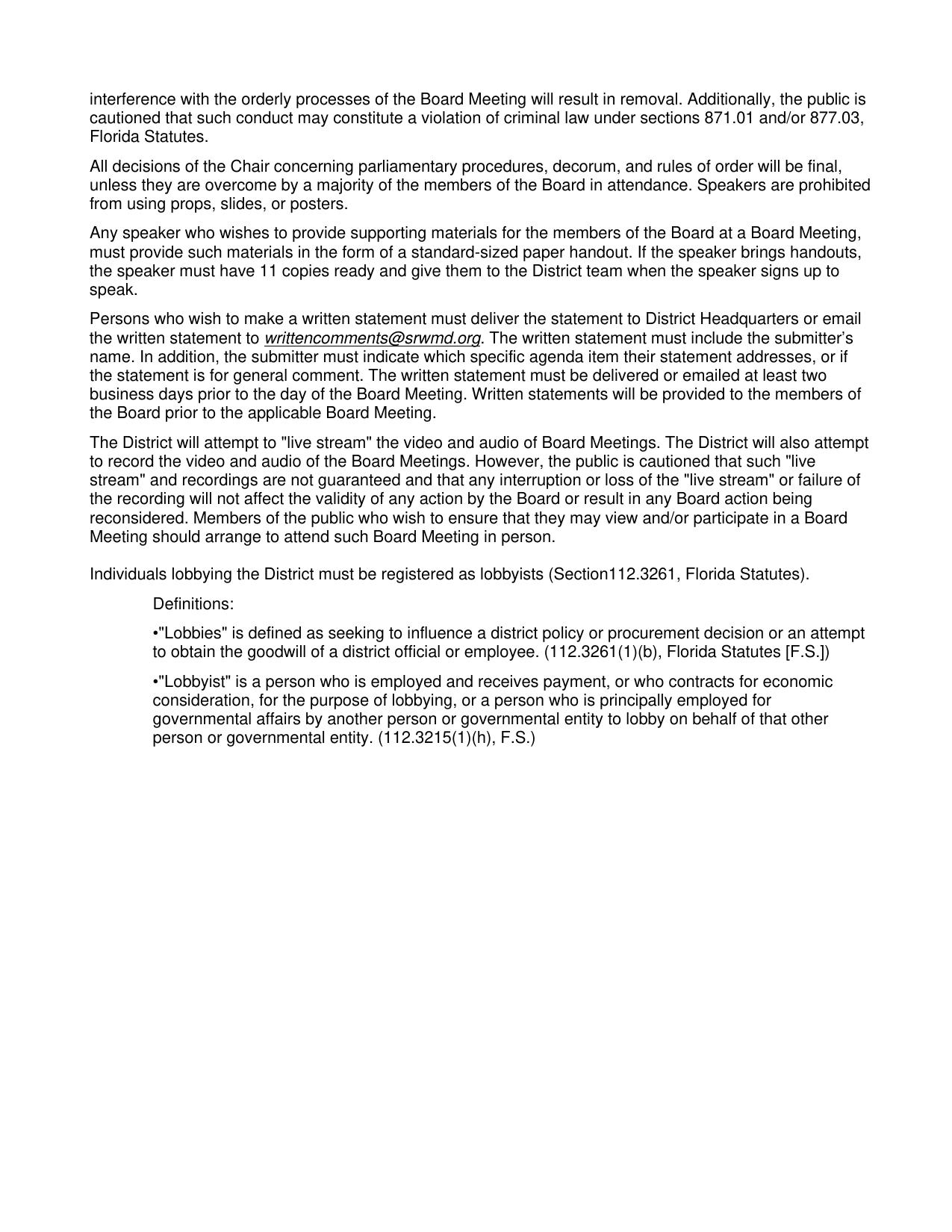 Lobbying boilerplate