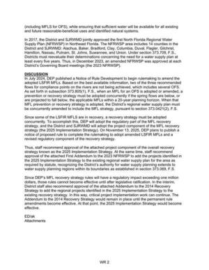 [In July 2024, DEP published a Notice of Rule Development to begin rulemaking to amend the adopted LSFIR MFLs.]