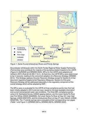 [Figure 1. Santa Fe and Ichetucknee Rivers and Priority Springs]