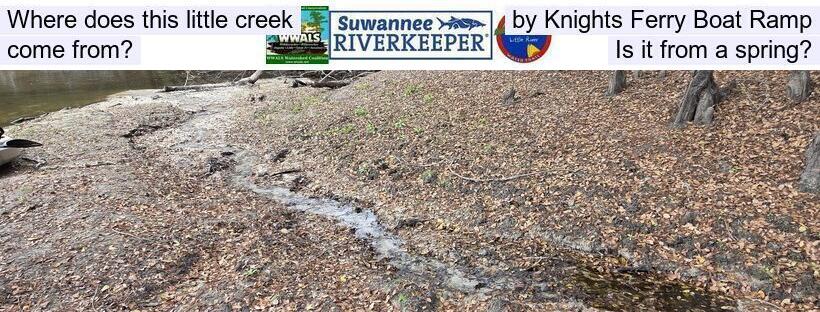 Where does this little creek by Knights Ferry Boat Ramp come from? Is it from a spring?