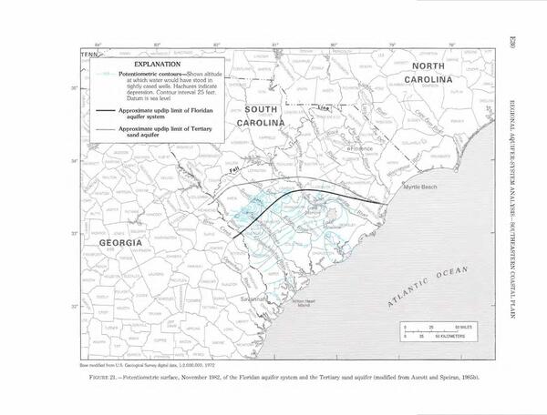 [Potentiometric Contours; Contour interval 25 feet, 1996-01-01, --Walter R. Aucott, USGS PROFESSIONAL PAPER 1410-E]