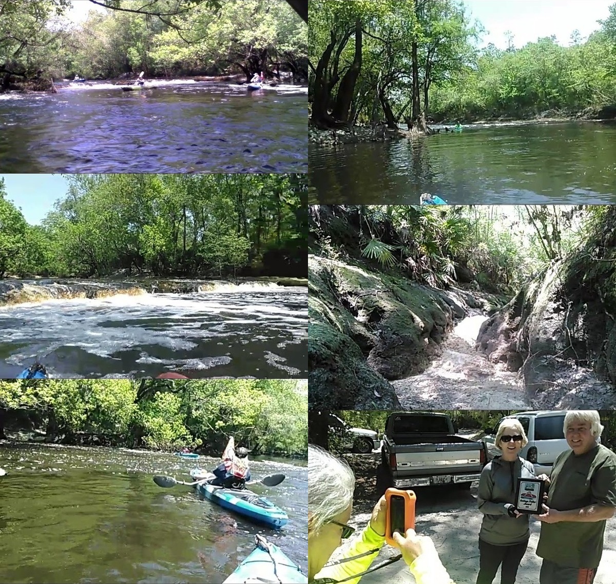 [River Bend Rapids, Overhanging branch dunk, Cow Shoals, Cow Creek, Fallers Award at Mayday, Alapaha River, 7 May 2016]