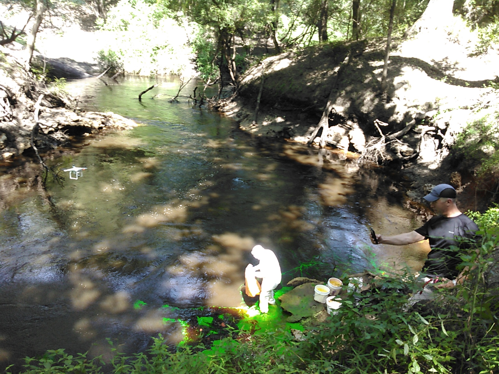 Drone dye and photographer