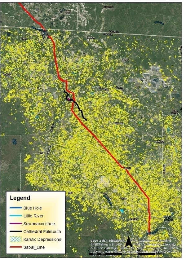 Map: Hamilton and Suwannee Counties, FL, 2016-09-21 --Prof. Can Denizman, VSU