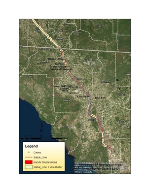 [Karstic depressions within 1 mile of Sabal Trail, 2026-09-23 --Prof. Can Denizman, VSU]