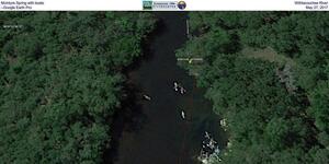[McIntyre Spring with boats, Withlacoochee River --Google Earth Pro, May 27, 2017]