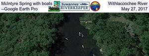 [McIntyre Spring with boats, Withlacoochee River --Google Earth Pro, May 27, 2017]