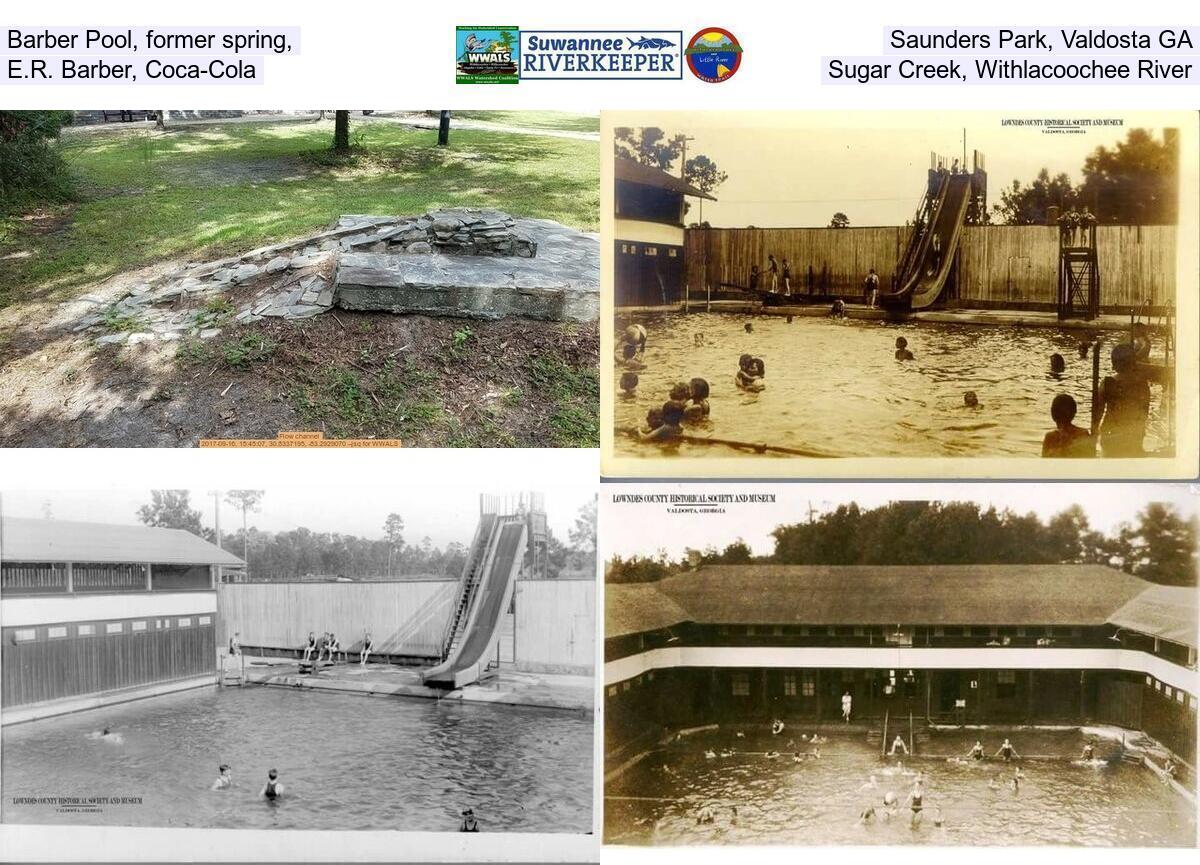 [Barber Pool, former spring, Saunders Park, Valdosta GA, E.R. Barber, Coca-Cola, Sugar Creek, Withlacoochee River]