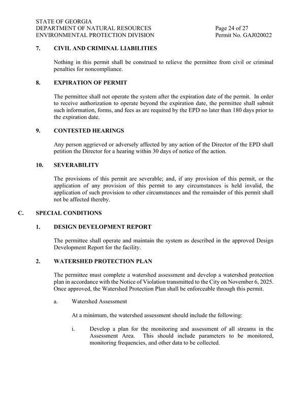 [B.7. CIVIL AND CRIMINAL LIABILITIES Nothing in this permit shall be construed to relieve the permittee from civil or criminal penalties for noncompliance.]