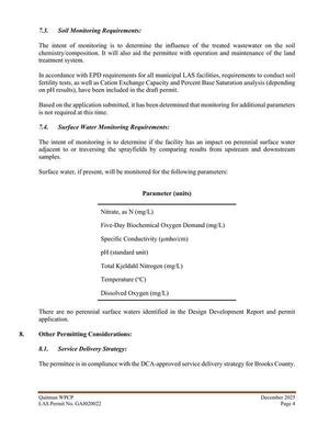 [7.4. Surface Water Monitoring Requirements:]