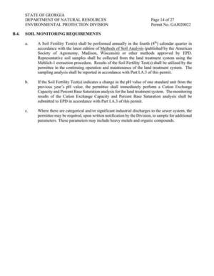 [B.4. SOIL MONITORING REQUIREMENTS]