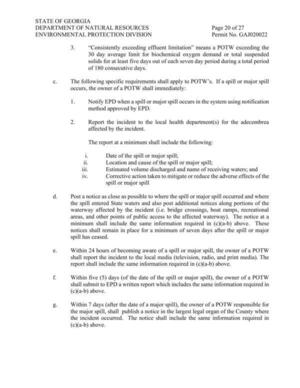 [12.c. The following specific requirements shall apply to POTW’s. If a spill or major spill occurs, the owner of a POTW shall immediately:]