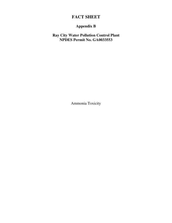 [Appendix B: Ammonia Toxicity]