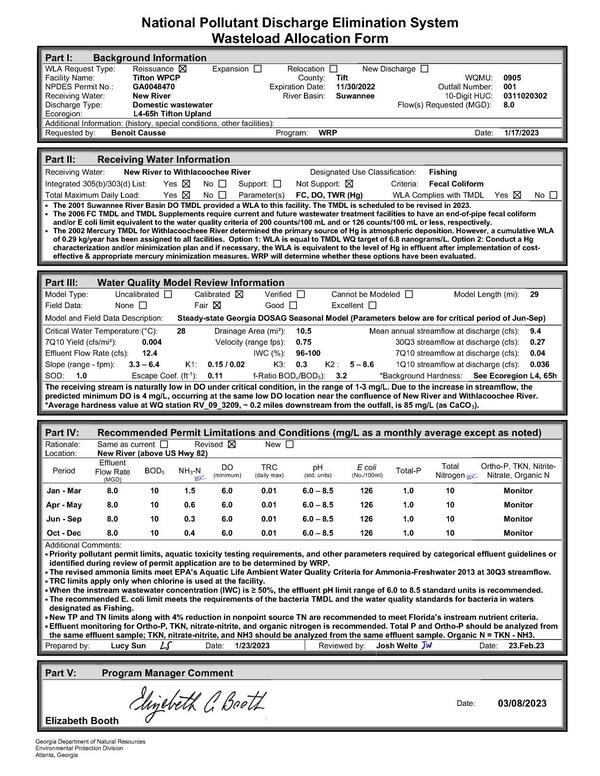 [Wasteload Allocation Form]