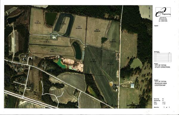 [CITY OF TIFTON BIOSOLIDS FARM LOCATION MAP]