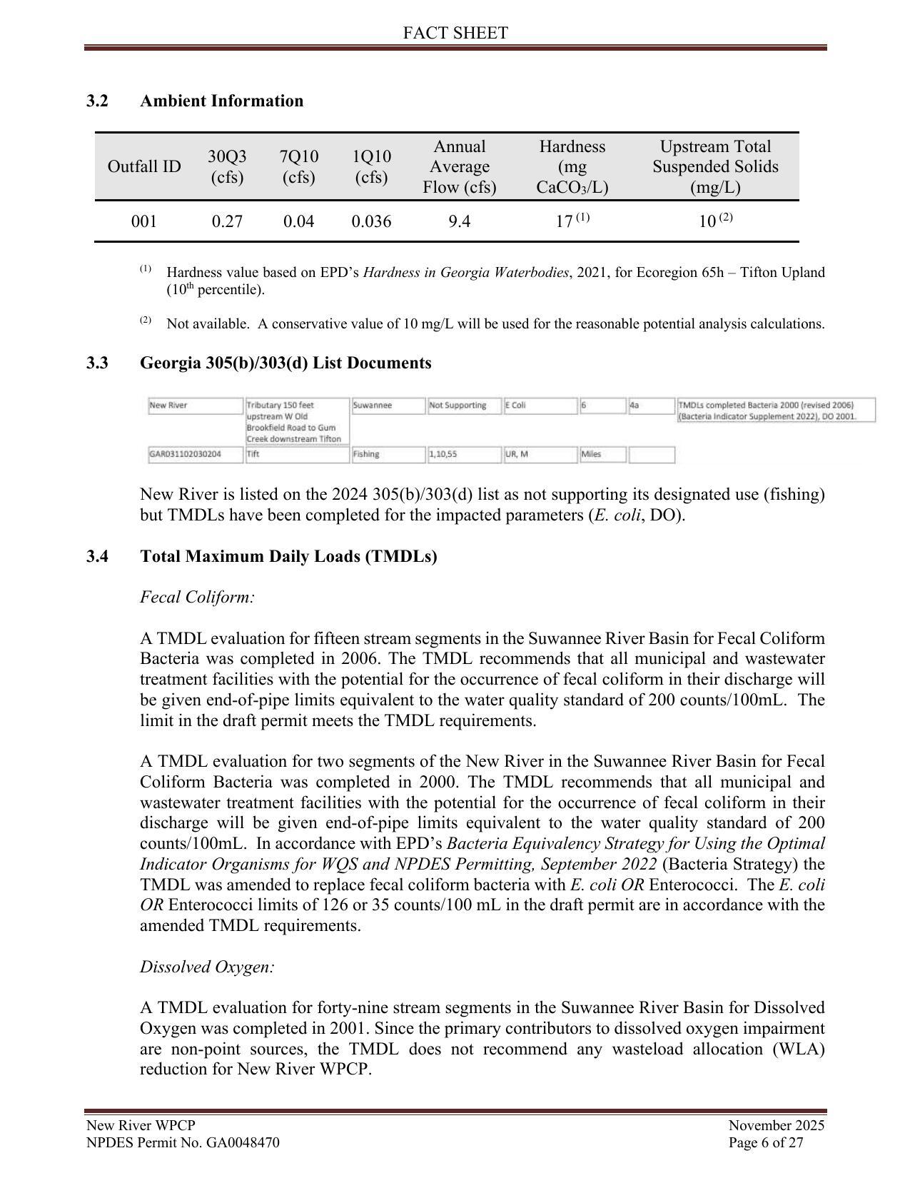 3.4 Total Maximum Daily Loads (TMDLs)