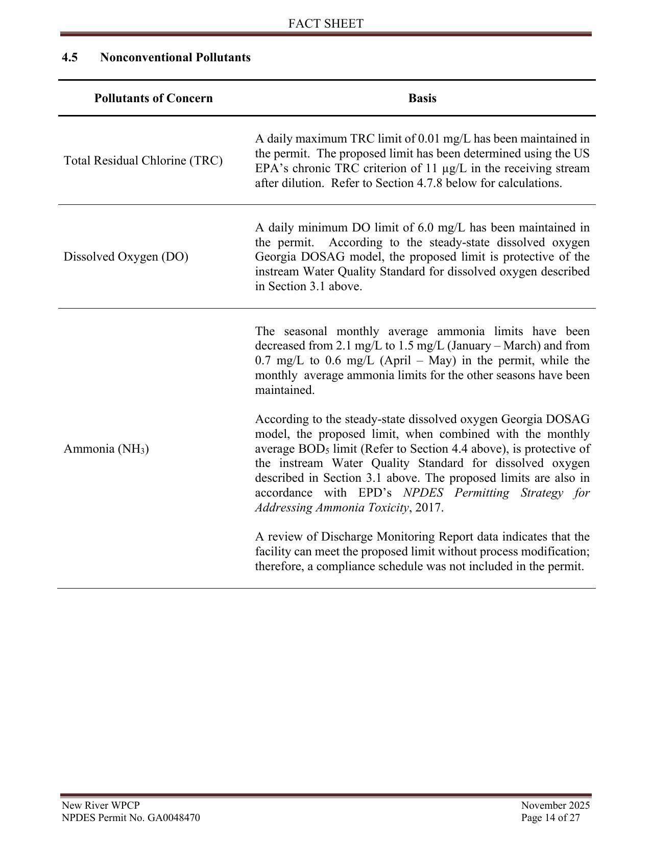 4.5 Nonconventional Pollutants