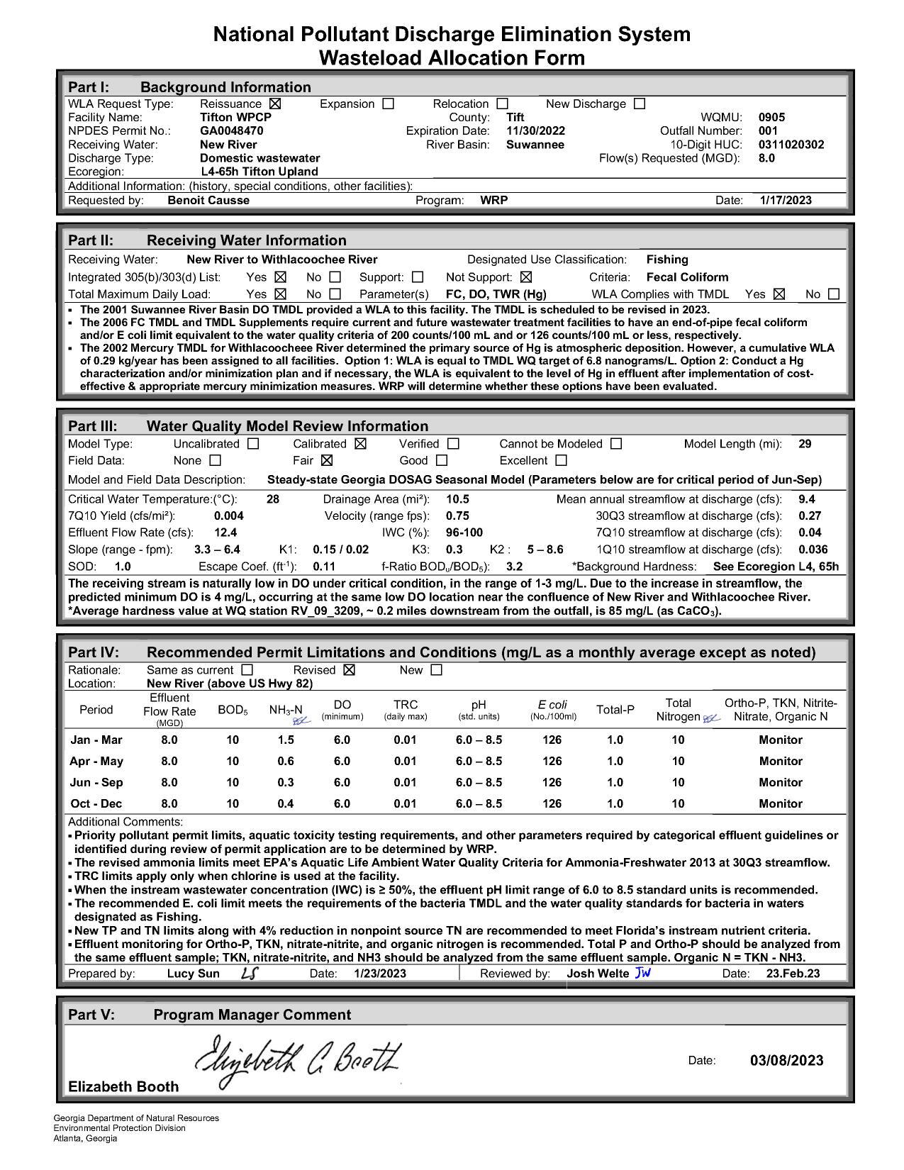 Wasteload Allocation Form