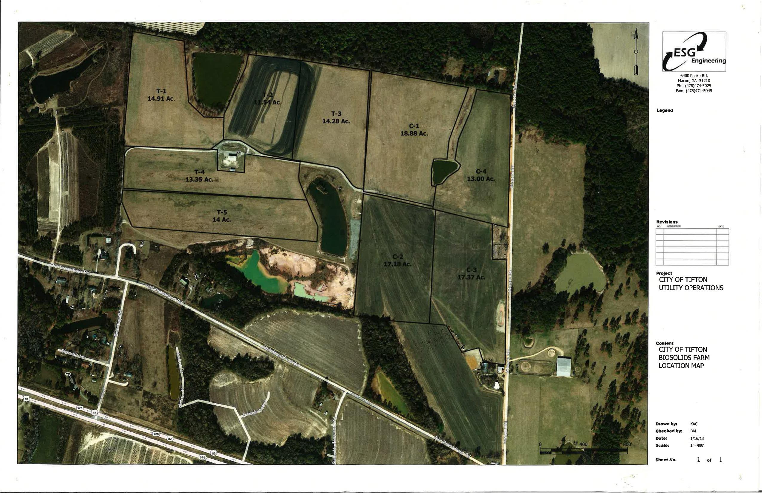 CITY OF TIFTON BIOSOLIDS FARM LOCATION MAP