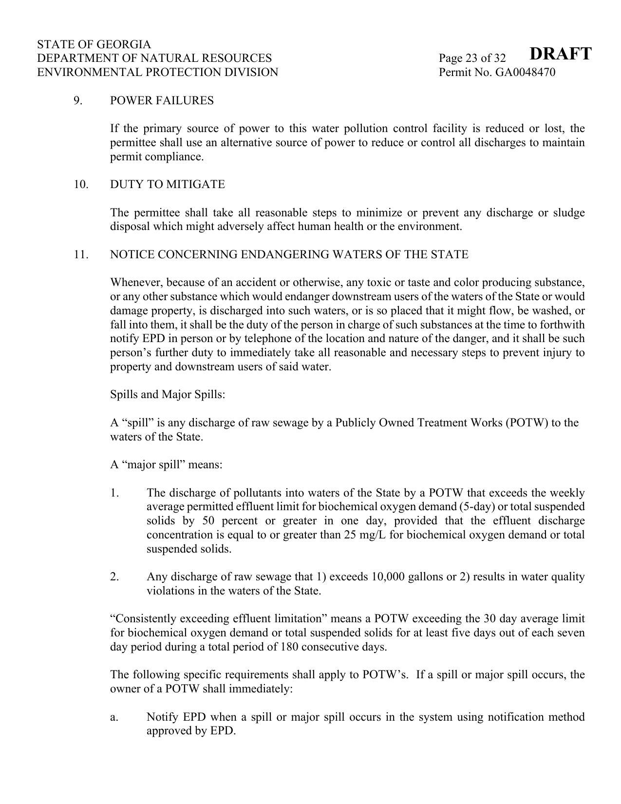 A.11. NOTICE CONCERNING ENDANGERING WATERS OF THE STATE