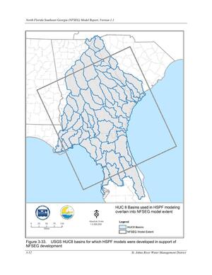 [Figure 3-33. USGS HUC8 basins for which HSPF models were developed in support of]