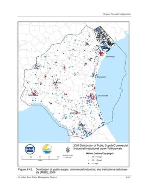 [Figure 3-42. Distribution of public-supply, commercial-industrial, and institutional withdraw-]