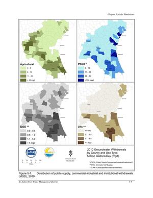 [Figure 5-7. Distribution of public-supply, commercial-industrial and institutional withdrawals]
