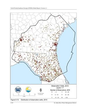 [Figure 5-10. Distribution of observation wells, 2010]