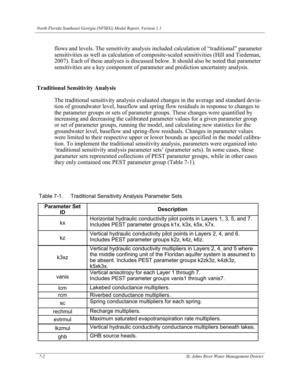 [Table 7-1. Traditional Sensitivity Analysis Parameter Sets]