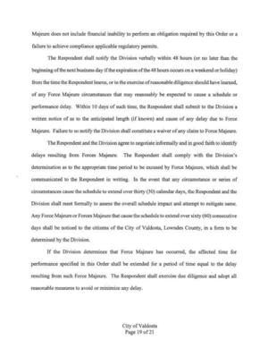 [written notice of as to the anticipated length (if known) and cause of any delay due to Force Majeure]