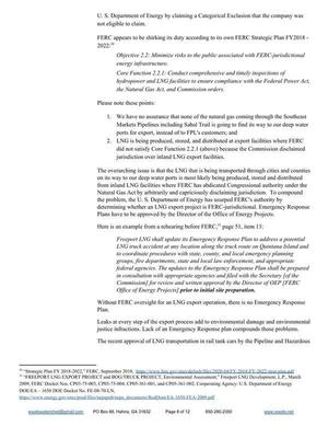 [FERC shirking LNG oversight means no Emergency Response Plan]