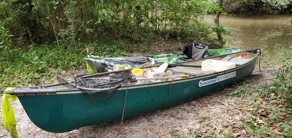 [Trash in Suwannee Riverkeeper canoe, 13:35:31, 30.8621260, -83.3183910]