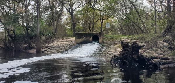 [Valdosta WWTP clean outfall, 2023-03-04, 30.8361045, -83.3595411]