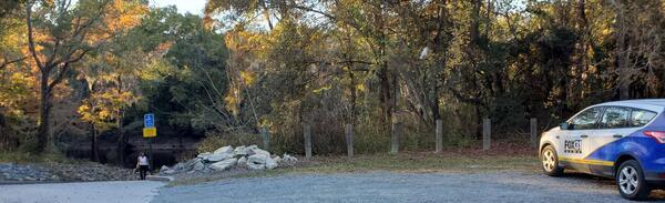 [WFXL reporter at Troupville Boat Ramp]