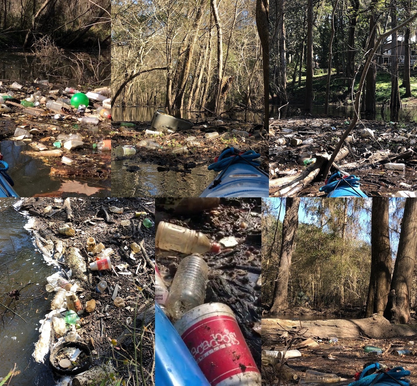 Trash down Sugar Creek and Withlacoochee River
