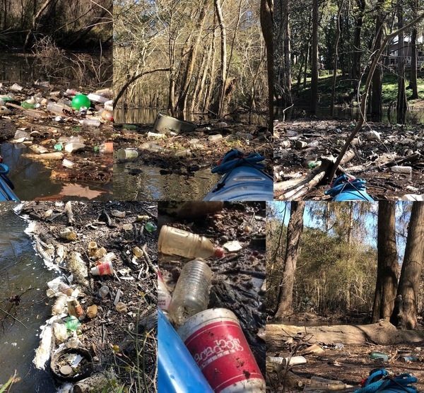 [Trash down Sugar Creek and Withlacoochee River]