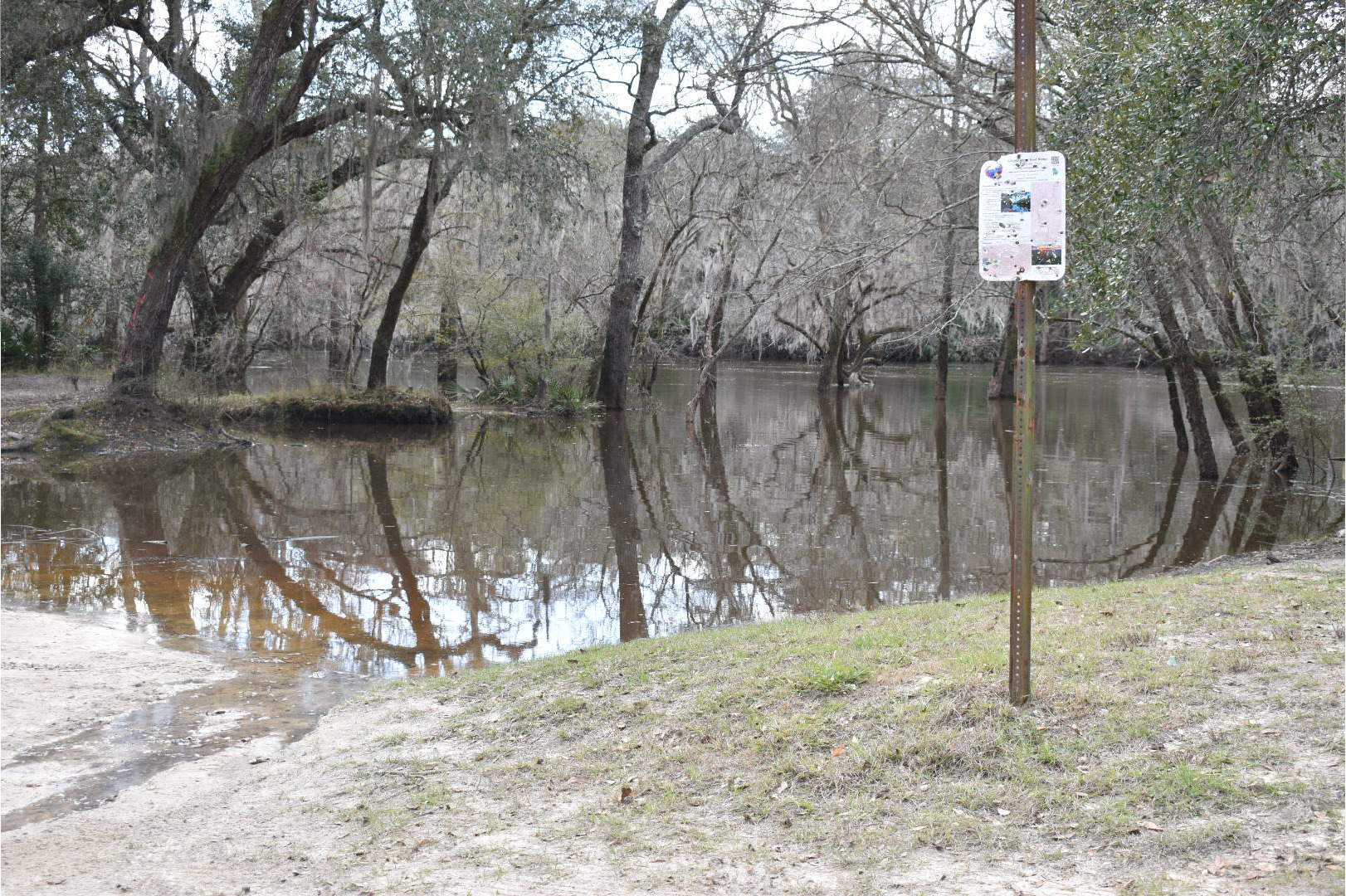 Knights Ferry Boat Ramp Sign, Withlacoochee River 2022-01-20
