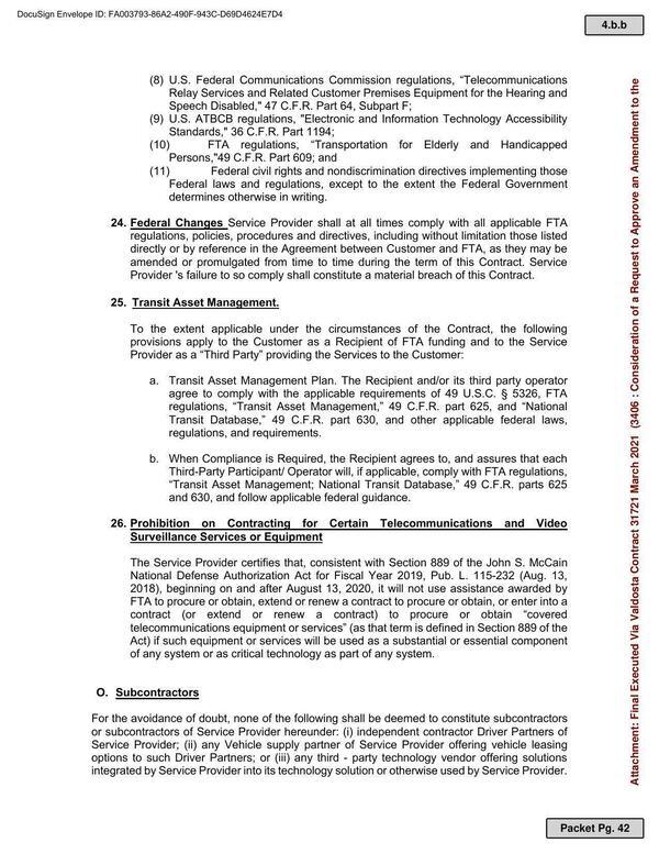 The Service Provider certifies that, consistent with Section 889 of the John S. McCain