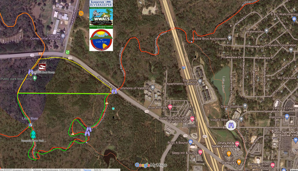 [Map: Sewer spill, Baytree Road, Sheri Run, Withlacoochee River 2022-07-08]