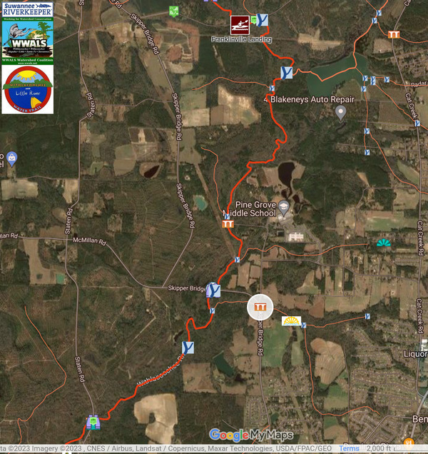 [Map: Skipper Bridge Bridge, Withlacoochee River @ Skipper Bridge Road]