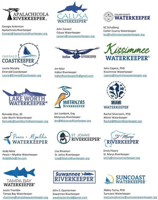 Logos of Waterkeepers Florida members