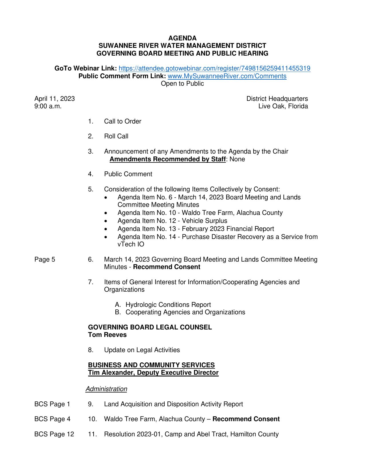 Agenda
