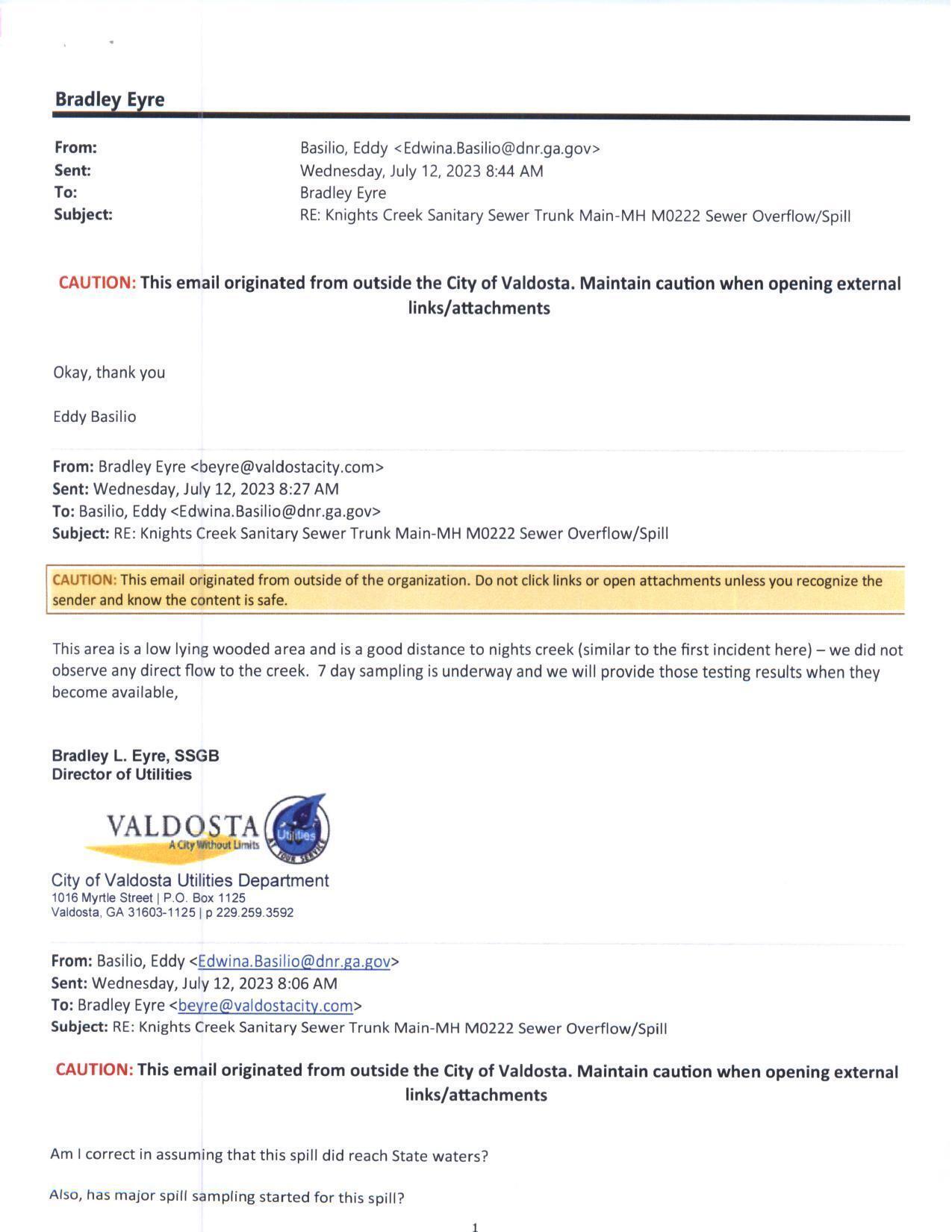[we did not observe any direct flow to the creek. 2023-07-12]