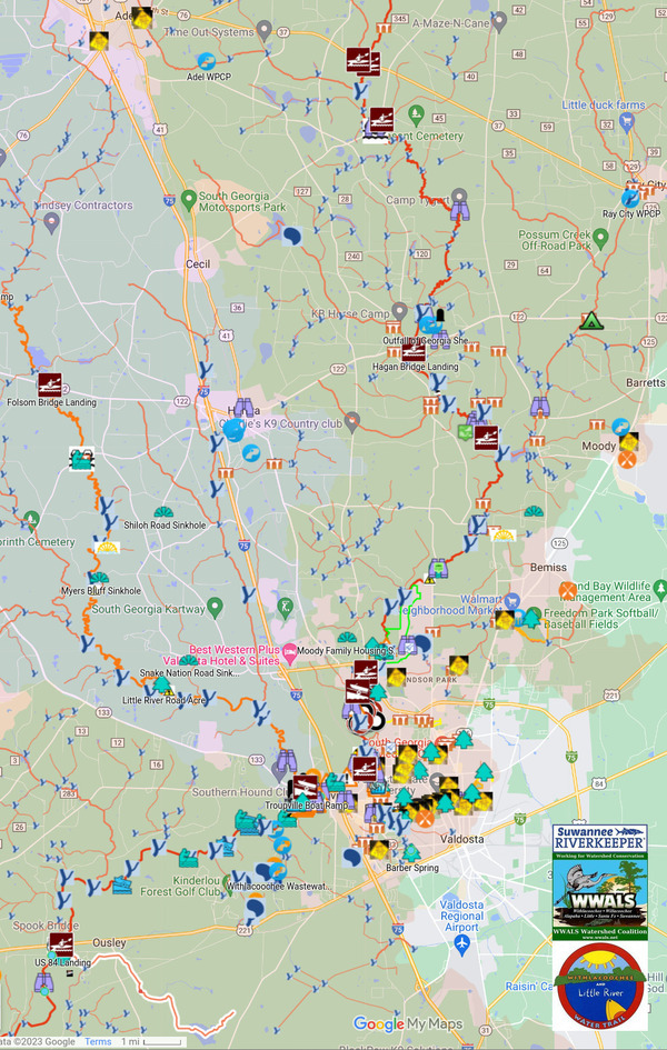 [Map: GA 37 to Tiger Creek, Withlacoochee River, in WLRWT]