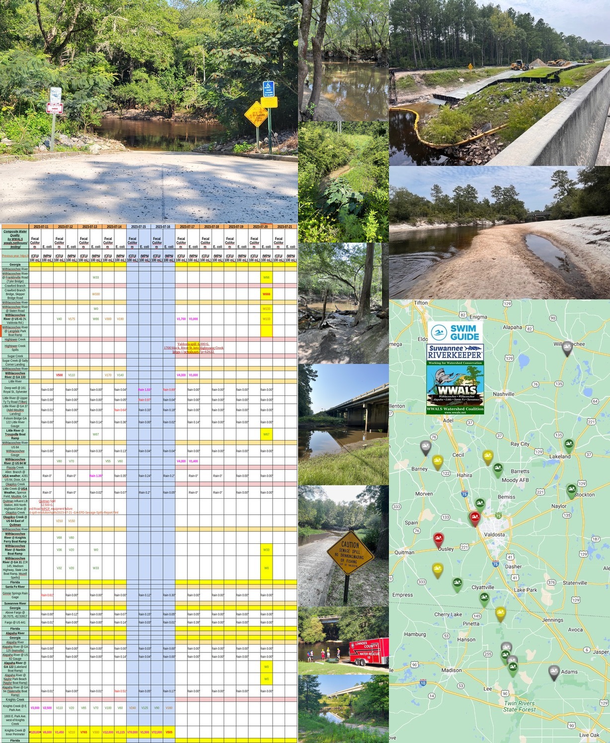 Chart, Rivers, Swim Guide Map 2023-07-20
