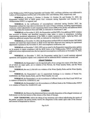 [Alleged Violations and Conditions]