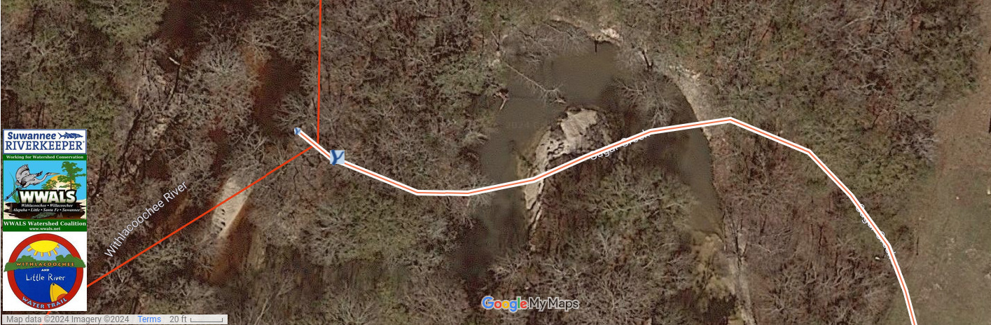 Map: Sugar Creek, Withlacoochee River in WLRWT