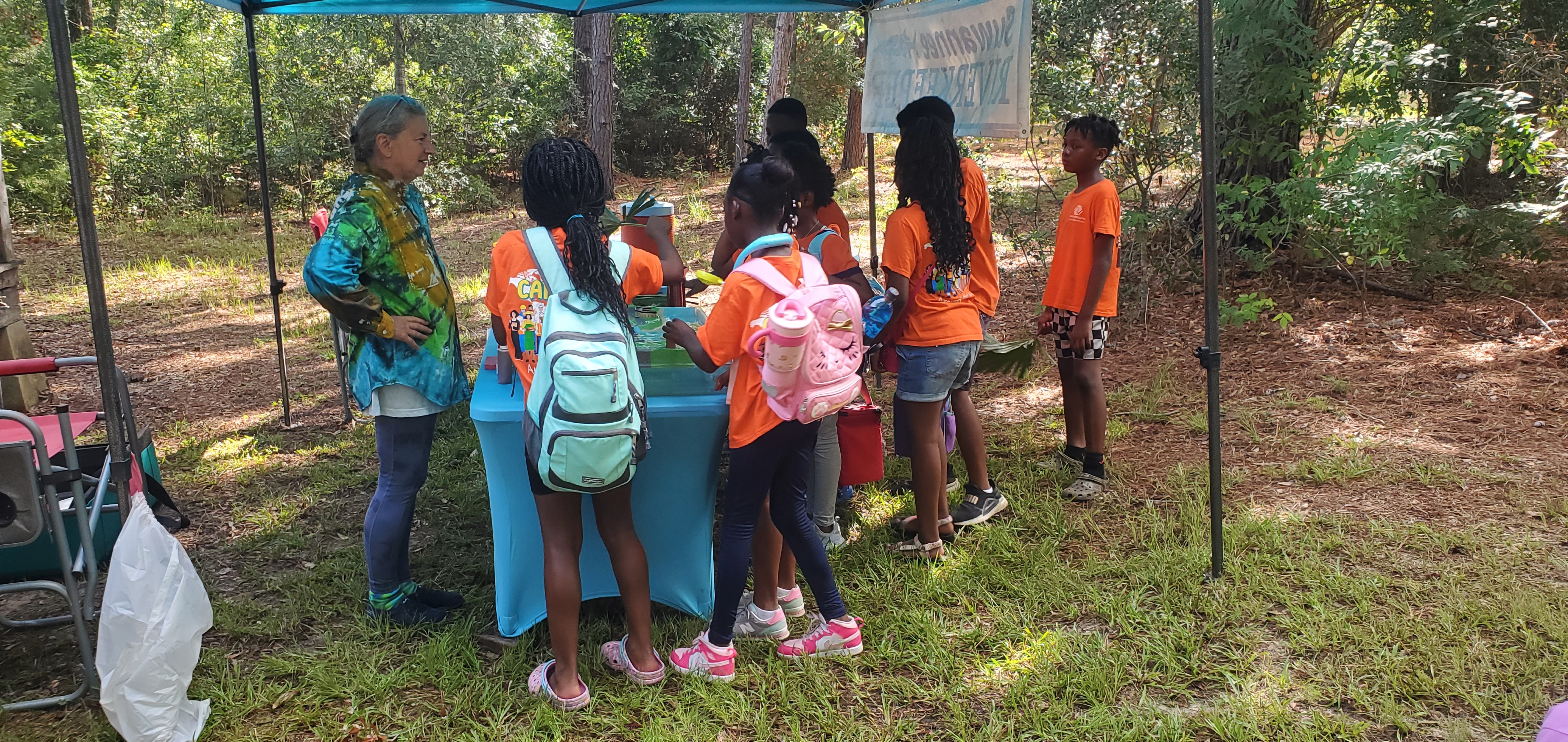 Students at the EnviroScape